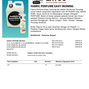 Spray Pewangi Fabrik Anti Kedut(Fabric Parfume Easy Ironing) - Image 4